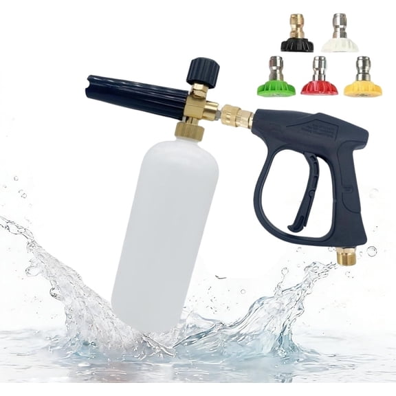 Car Wash Gun Kit with Foam Sprayer and 5 Nozzles for Vehicle Cleaning
