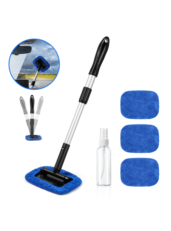 Car Wash Kit, Windshield Cleaner Glass Cleaning Tool, Cleaner for Car Window, Blue