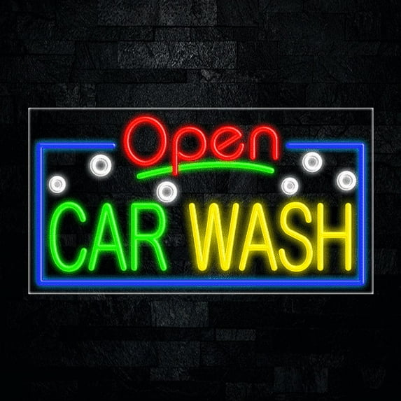 Car Wash LED Neon Sign 33"L x 18"H #35477