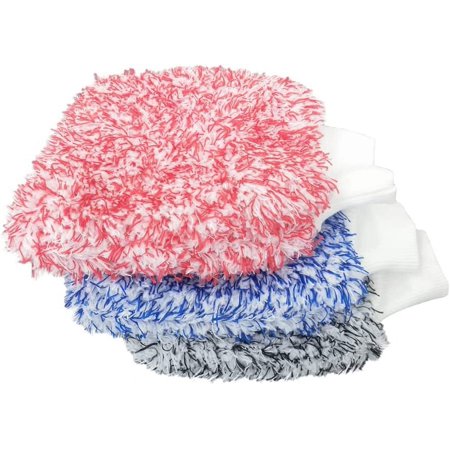 Car Wash Mitt, 3 Pack Premium Cyclone Microfiber Washing Gloves, 3 Colors