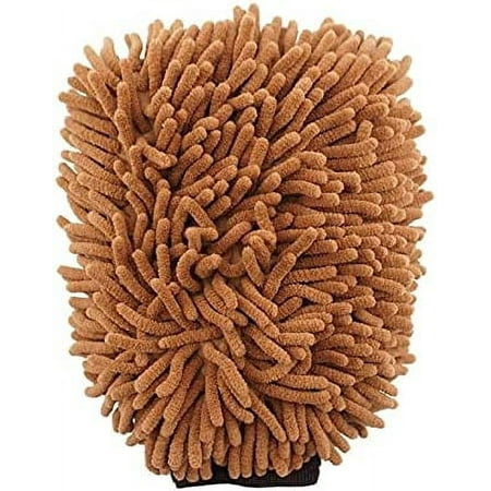 Car Wash Mitt High Density car wash Gloves Car Cleaning Drying Gloves Fiber Chenille Microfiber Window Deluxe Microfiber (Color : Brown)