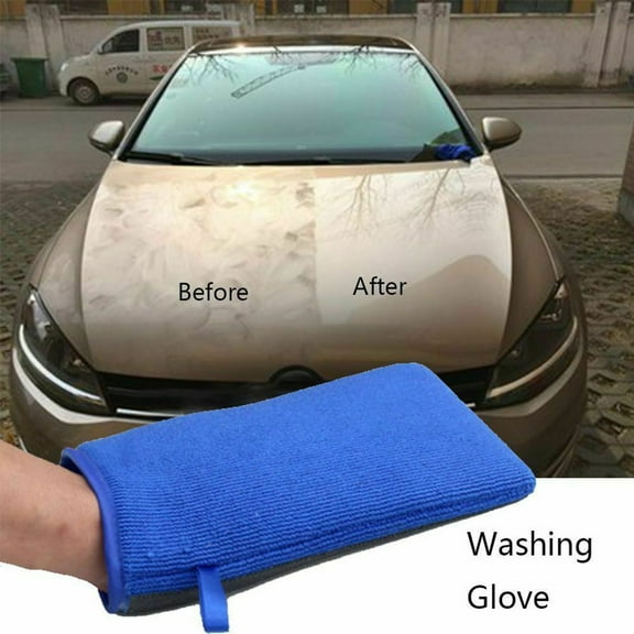 Car Wash Mitt | Microfiber Sponge Towel Pad | Reusable Cleaning Glove | Safe for Automotive Paint | 21x14cm Size | Includes 1 Wash Mitt