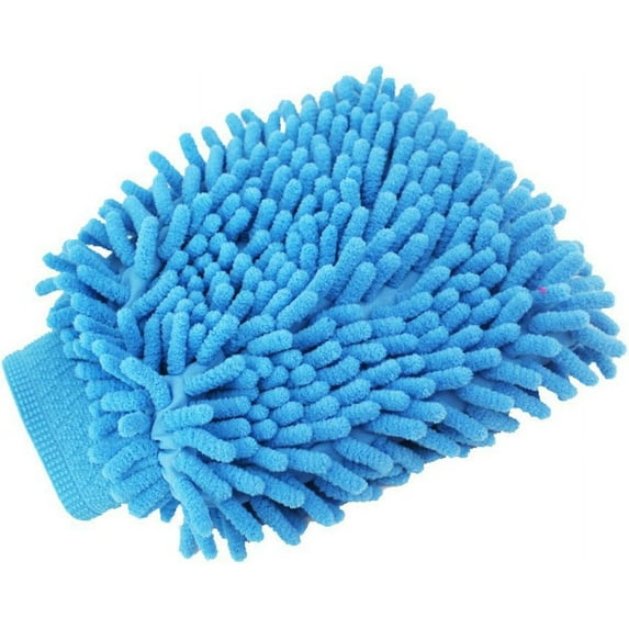 Car Wash Mitt Premium Chenille Microfiber Scratch-Free Cleaning Gloves Double Sided Ultra-Soft Polishing Cloth (Cambridge Blue)