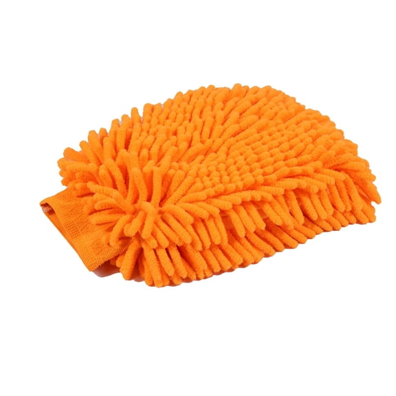 Car Wash Mitt Premium Microfiber Cleaning Cloth Towel for Car Washing and Detailing Double-Sided Scratch-Free, Lint-Free, Orange
