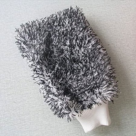 Car Wash Mitt Soft Glove Maximum Mitt High Density Auto Wash Cloth Ultra Super Absorbency Car Sponge Plush Glove Microfiber Deluxe Microfiber (Color : Black)