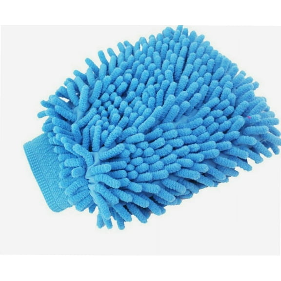 Car Wash Mitt Works as Car Wash Sponge Microfiber Car Household Washing Cleaning Soft Anti Scratch Ultra Absorbent Microfiber Mitt for Cars, Trucks, Boat & Motorcycle Sky Blue Medium