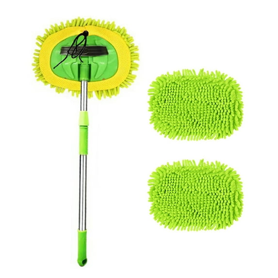 Car Wash Mop with Detachable Microfiber Head Car Wash Mop Kit 2-in-1 Brush Mop with Long Handle Scratch-free Detachable Microfiber Head Flexible