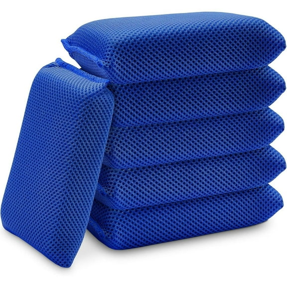 Car Wash Sponge (6 pack) Bug and Tar Remover for Cars Exterior - Ultra Soft Mesh Car Wash Sponges Non Scratch