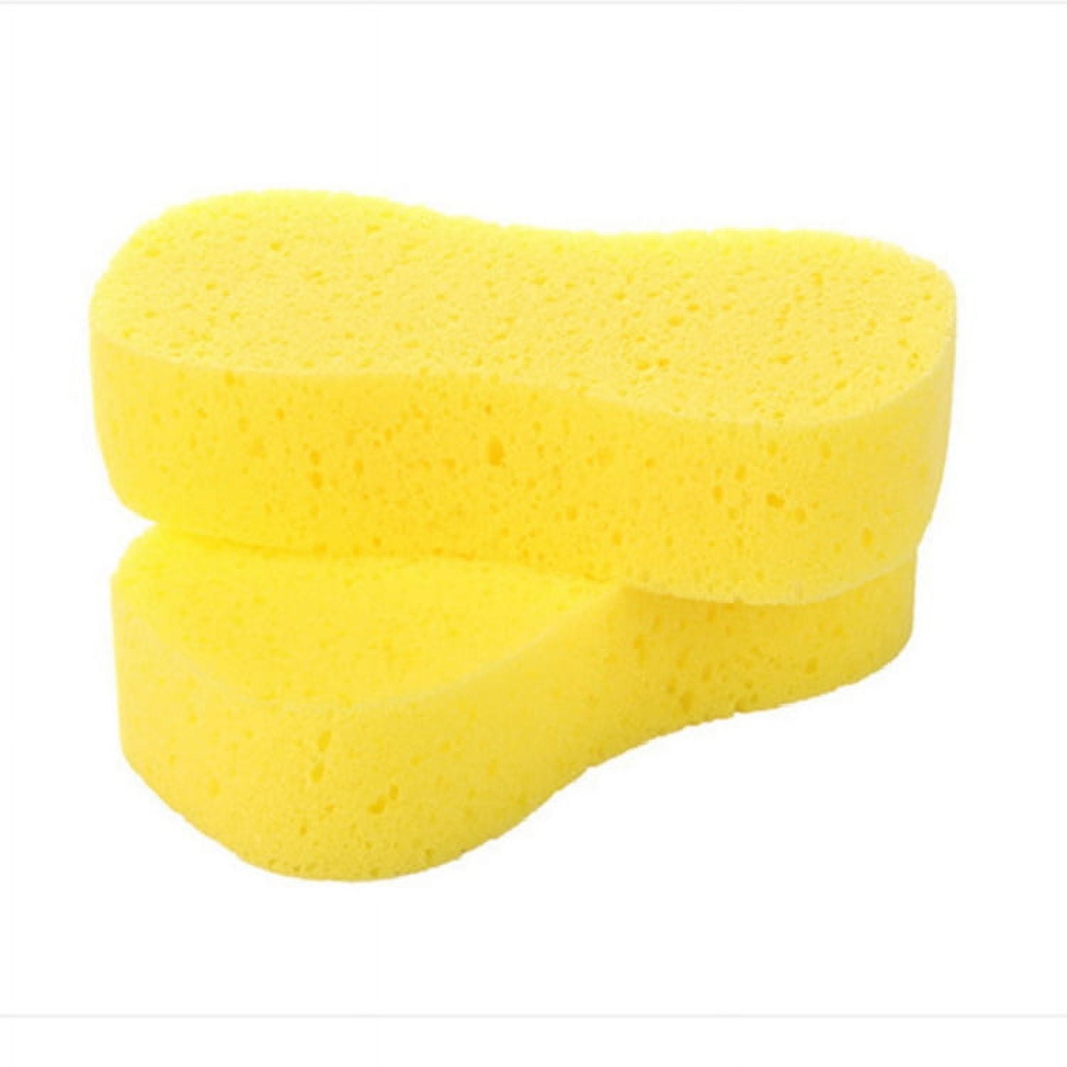 Greenet Cellulose Large Sponges for Cleaning, Multi-Use Scrub, for Car, Boat and Kitchen, Pack of 3, Yellow