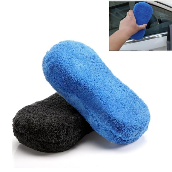 Car Wash Sponge,Topboutique Car Cleaning Sponges,Large Microfiber Sponges,Easy Grip Thick Foam Scrubber,Wash Supplies Sponge for Car Kitchen,Bathroom,Household Cleaning,Blue, Gray,2 Pack