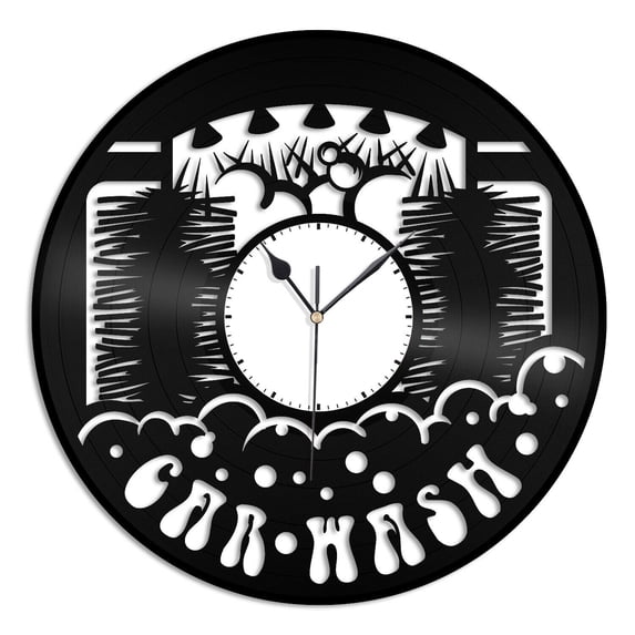 Car Wash Vinyl Wall Clock Unique Gift for Friends Home Living Room Decoration Vintage Design Office Bar Room Home Decor