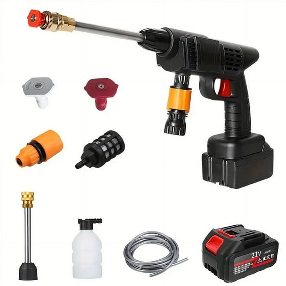 Cordless Pressure Washer Battery Powered Handheld Pressure Washer with Hose & Nozzle High Pressure Water Gun for Car, Home Cleaning & Garden Watering