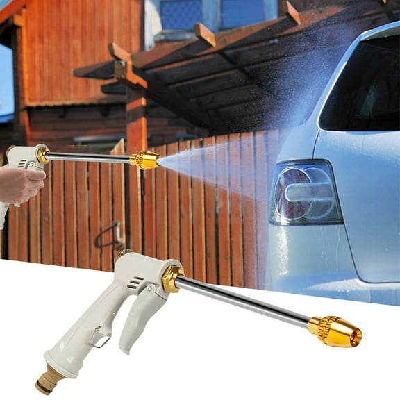 Car Wash Water Hose with Aluminum Nozzle - 3000 PSI High Pressure Garden Hose for Cars, Windows & Lawn, 10-Spray Pattern with Extended Pole