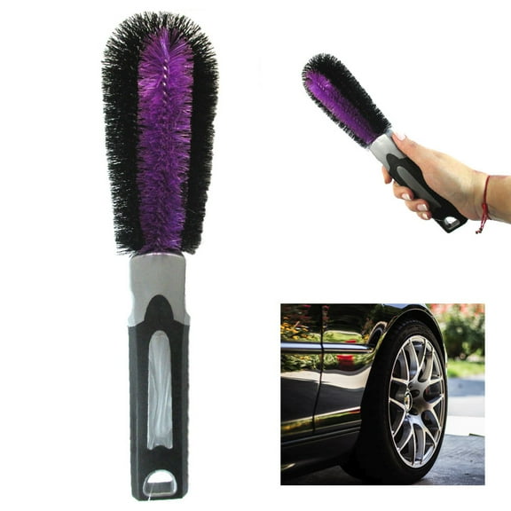 1 Car Wash Brush Wheel and Fender Brush Handle Tire Cleaner Car Detailing 11Inch