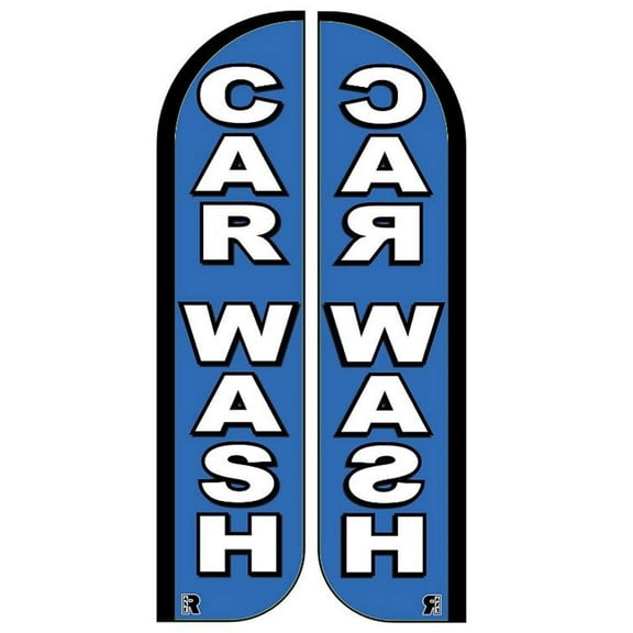 Car Wash Windless Feather Business Flag Advertising Flutter Flags 10 x 2.5 Foot