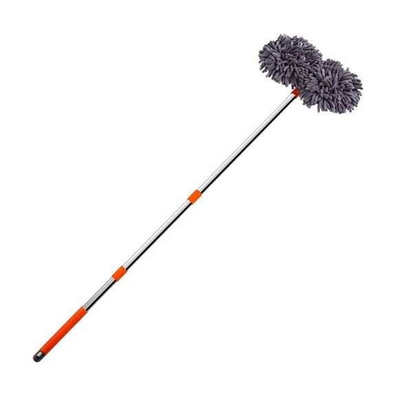 Car Washer Mop Foam Wash Chenille Brush Double Brush Head Roof Window Cleaning Maintenance Three-Section Telescopic Mop