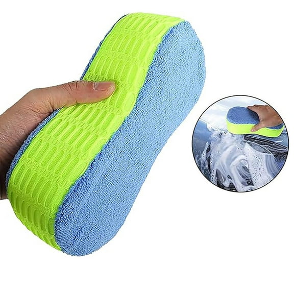 Car Washing Sponge Block - Mesh Car Cleaning Sponge with High-Density 8-Shaped Absorbent Double-Sided Design for Cars Trucks Motorcycles - Large Scrub Sponge for Auto Detailing Wheels Bodywork