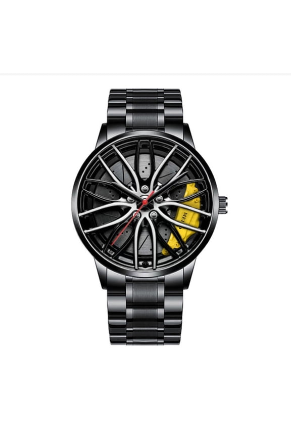 Car Watches For Men,Waterproof Stainless Steel Quartz Wrist Watch Sports Men’s Watches With Car Wheel Rim Hub Design Cheap Stuff Under 5 Dollar