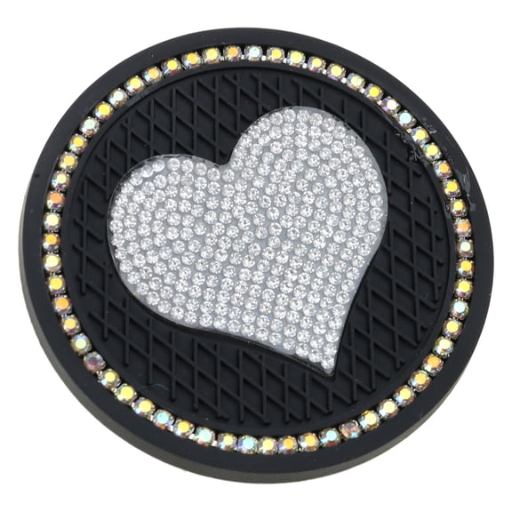 Car Water Cup Holder Pad Honeycomb Heart Embeded Design Non-slip Mat Auto Bottle Holder Insert Coasters 2.75in