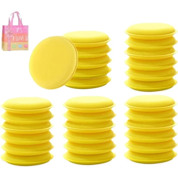 Car Wax Applicator Pads - 30 Pack of Soft Polyurethane Foam Sponges, Buffing & Polishing Pads for Hand Waxing Cars, Detailing Supplies (XX)