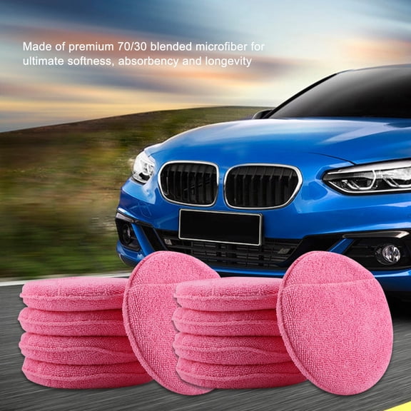 Car Wax Foam Sponge Polishing Pads, Super Soft Microfiber Buffing Pads with Pocket Car Vehicle
