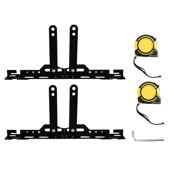 Car Wheel Alignment Tool Plates Adjustable Automotive Wheel Leveling Aligner Wheel Alignment Tool Black,2 x wheel alignment tool 2 x Tape measure,Black