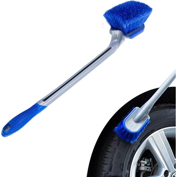 Car Wheel Brush, Bristle Brush Spokes Long Handle, Brushes for Washing, Cleaning Kit, Detailing and Rim RV SUV, Washer Home Indoor -