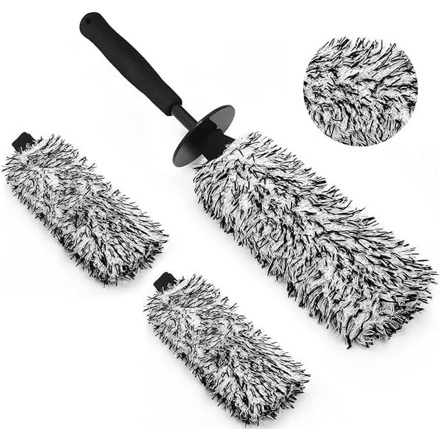 Car Wheel Brush Kit, ScratchFree Microfiber Rim Brush with 2