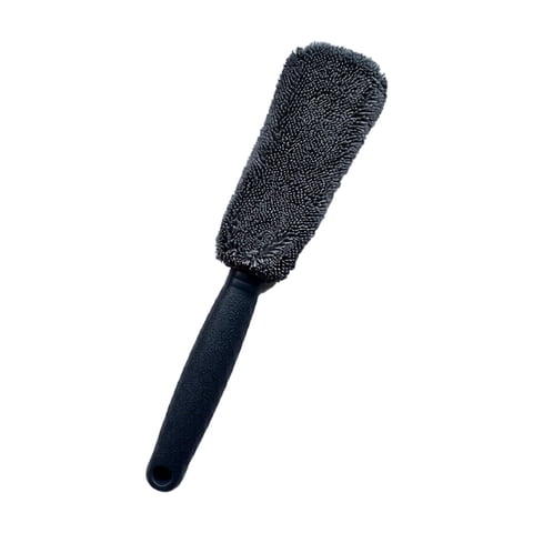 Car Wheel Brush, Microfiber Soft Bristle Non Scratch, 1 Pack Ergonomic Non Slip Handle Auto Detailing Tool, For Cleaning Car Rim Tire Wheel Well Exhaust Pipe Automotive Interior and Exterior Surfaces
