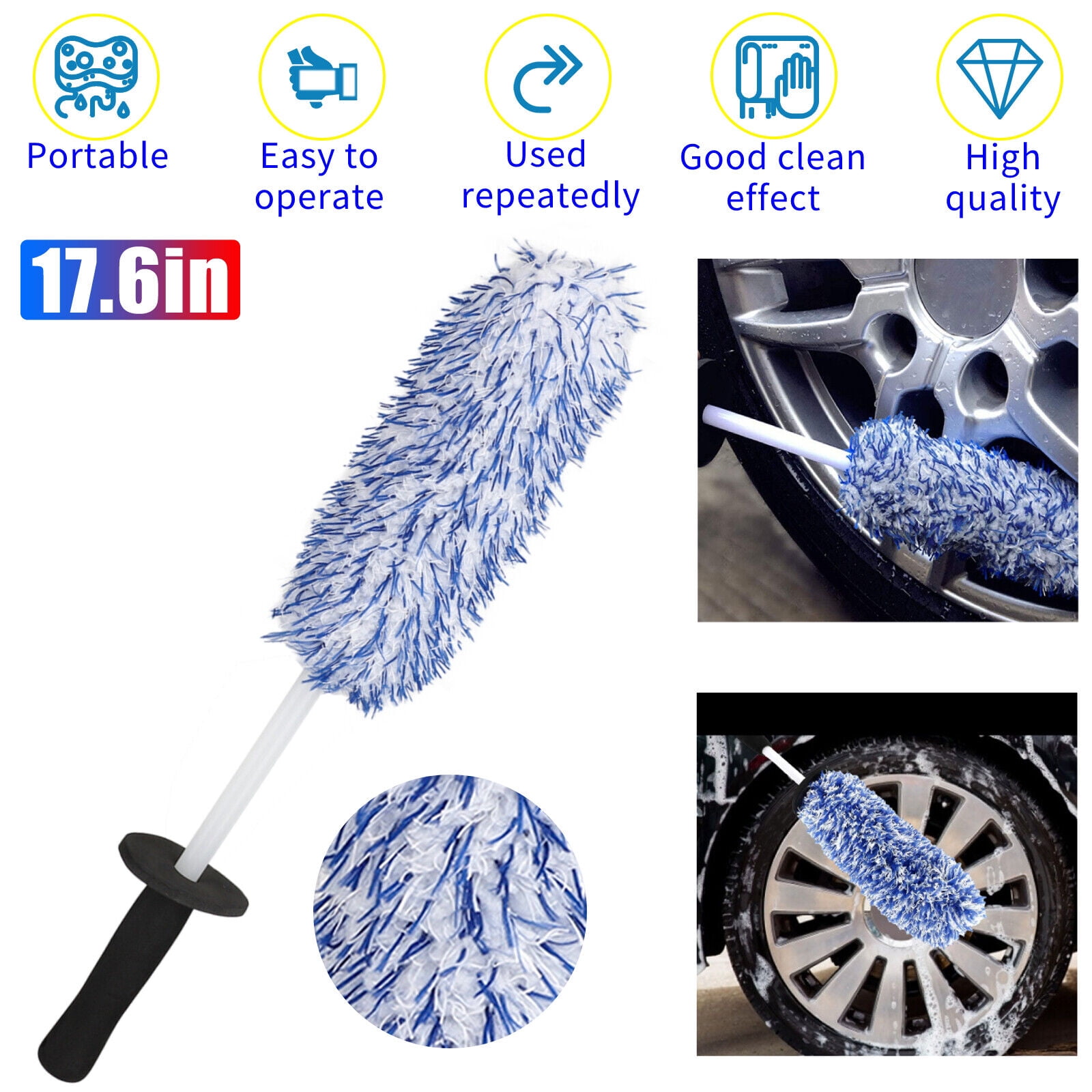 Car Wheel Brush Rims Tire Seat Engine Wash Cleaning Kit Auto Detailing