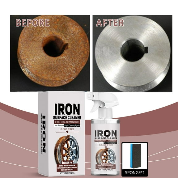 Car Wheel Cleaner, 120ml Powerful Rim and Tire Cleaning Agent for Steel Aluminum Alloy Wheels Hub Rust Grease Removal Brake Dust Decontaminator with Sponge