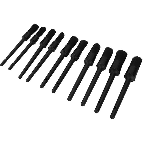 Car Wheel Cleaner, ScratchFree Detailing Brushes Kit Wet Dry Use 10pcs Comfortable Grip for Automotive Interior Exterior Wheels