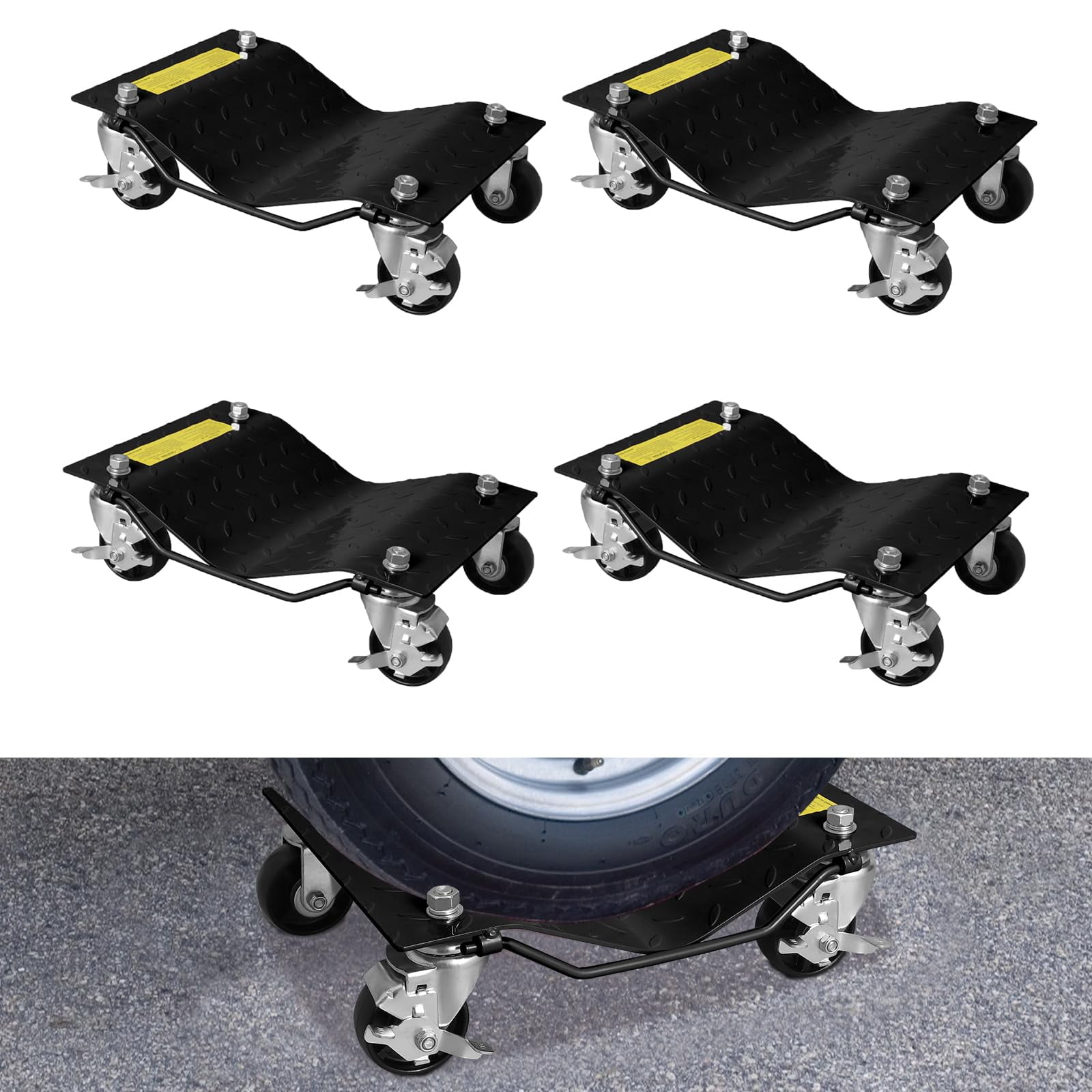 Car Wheel Dolly, 4000 lbs/6000 lbs Car Moving Cart with Brakes, Heavy ...