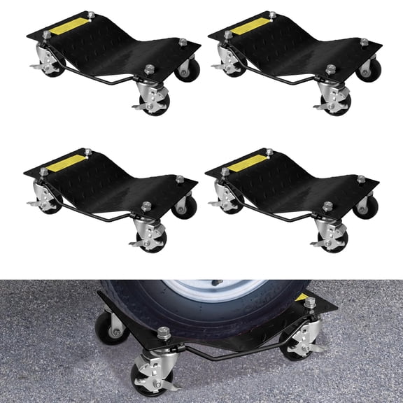 Car Wheel Dolly, 4000 lbs/6000 lbs Car Moving Cart with Brakes,  Heavy-Duty Vehicle Dolly, Moving Cars, Trucks, Trailers, Motorcycles, and Boats