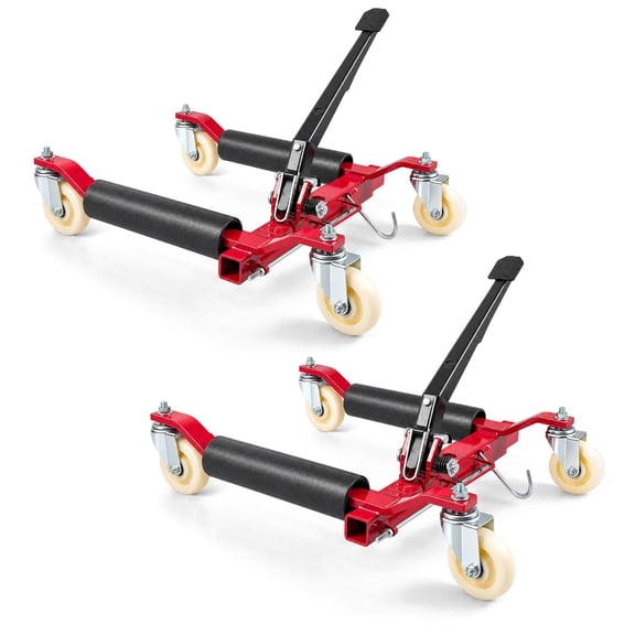 Car Wheel Dolly Jack, Mechanical Car Skates 12'' Wheel Vehicle Positioning Jack, Heavy Duty Rollers with Ratcheting Foot Pedal for Tire Auto Repair Moving