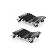 Car Wheel Dolly Set 2-Pack 3000 lbs Capacity Heavy Duty Vehicle Dollies with 360  Swivel Casters Locking Brakes for Garage Auto Repair Tire Moving Black