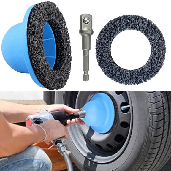 Car Wheel Grinder 90-150mm with Steel Discs, 12-Inch Square Drive Rust Remover for Cleaning Rims, for Cars and Motorcycles, Automotive Hand Tool Parts