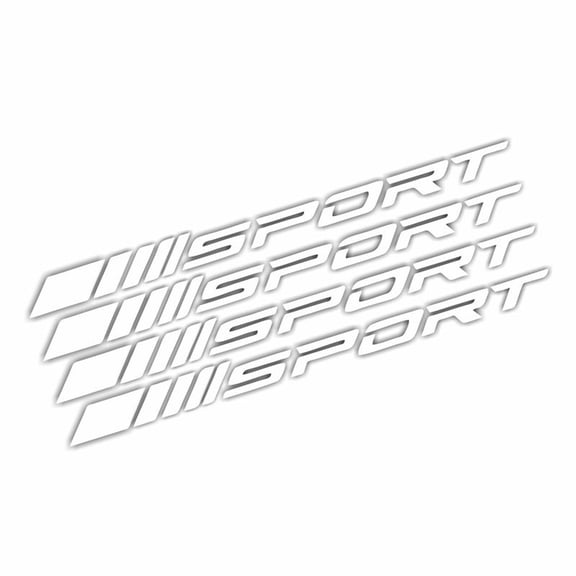 Car Wheel Hub Decals Reflective Rim Stickers Sport Tire Lettering Racing Decoration Universal Fit Waterproof Vinyl 4 Pieces White