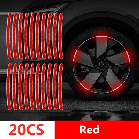 Car Wheel Hub Reflective Stripes Door Handle Safety Warning Sticker Car ...