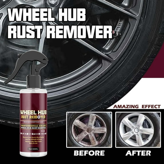 Car Wheel Hub Rust Remover, 100ml, Spray Application, Removes Rust, Restores Shine, Wheel Care, Easy to Use, Protective Coating