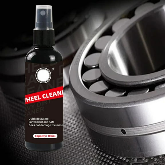 Car Wheel Hub Rust Remover Spray | Steel Rim Cleaner | Iron Powder Oil Stain Removal | Gentle Formula for All Rims & Brake Discs | 100ml Easy-Use Bottle | Tire Care Detailing
