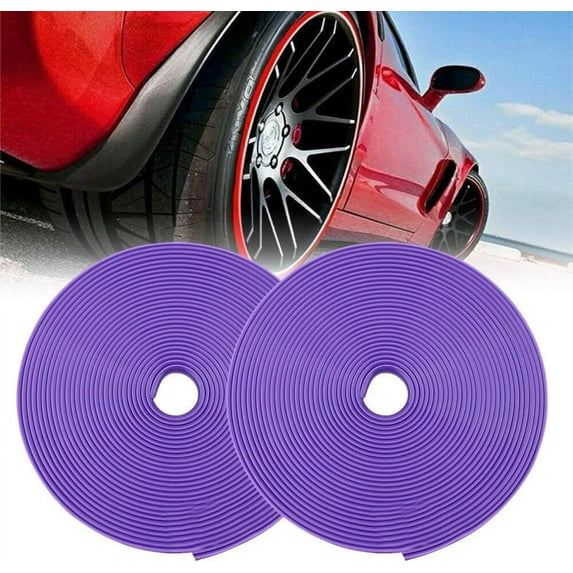 Car Wheel Rim Protector Decor Strip, 26ft Car Wheel Rim Edge Protector, Durable Rim Guards Protection, Motorcycle Rubber Strips Automotive Accessory for Curb Rash Wheel Scratch Prevention (1, Red)