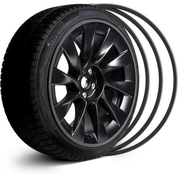 Car Wheel Rim Protectors Guard,18 Inch Wheel Anti-Scratch, Aluminum Alloy Wheel Protection Ring from Curb Rash for Cars, Trucks, Tesla, Black Set of 4