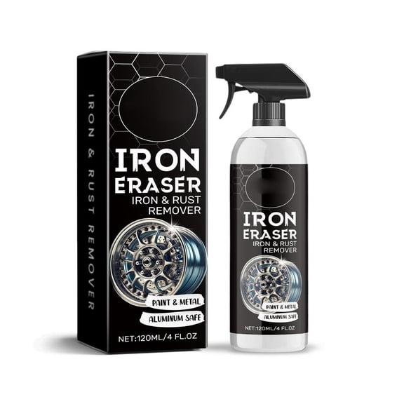 Car Wheel Rust Remover Spray, Heavy Duty Brake Dust Cleaner and Iron Particles Remover Liquid for Aluminum Chrome Paint Rims, 4.06 fl oz