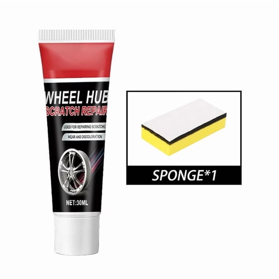 Car Wheel Scratch Repair Cream, Alloy Rim Polishing Paste, Waterproof Scratch Remover with Sponge for Aluminum Wheels