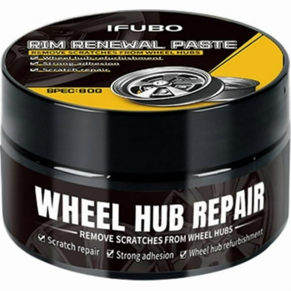 Car Wheel Scratch Repair Polish 80g Alloy Wheel Polish with Sponge, Removes Scratches & Restores High-Gloss Finish for Vehicles, Hubcap & Repair Kit