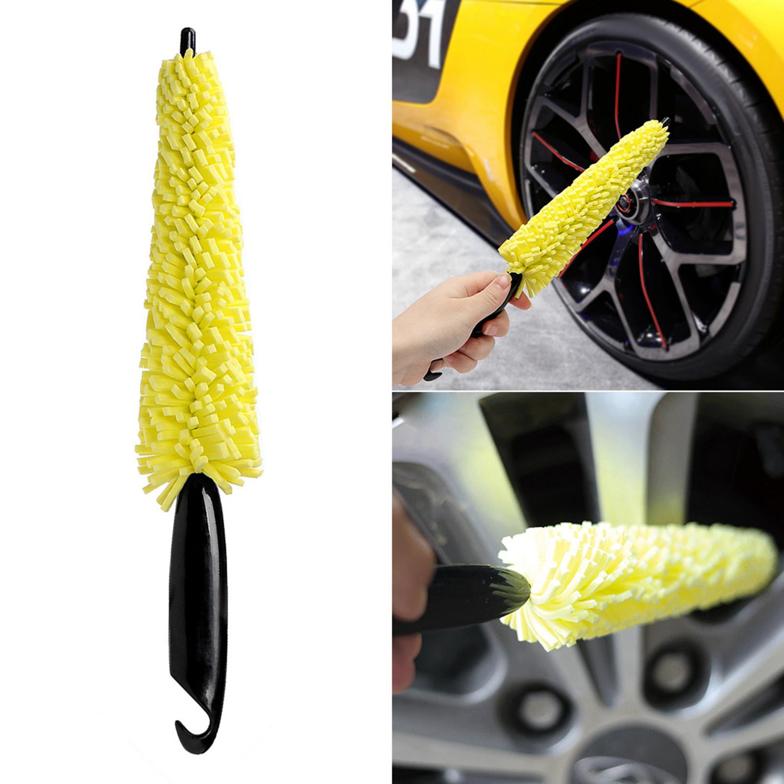 Atopoler Car Wheels Cleaning Brush Soft Bristle & No Scratches Car Rim Brush Detailing Brushes Reaching Deep Cleaner Tool for Car Vehicle Motorcycle