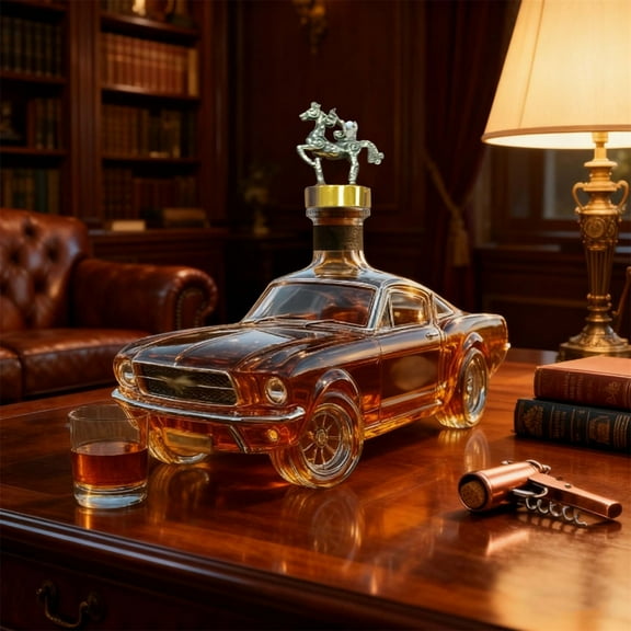 Car Whiskey Decanter, Car Shape Shaped Novel Glass Whiskey Decanter Set Wild Horse Whiskey Decanter Bottle Liquor Dispensing Container Whiskey Awakener Whiskey Gift for Automotive Enthusiast Men