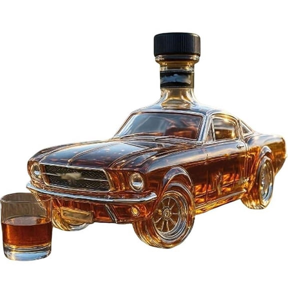 Car Whiskey Decanter, Car Shape Shaped Novel Glass Whiskey Decanter Set Wild Horse Whiskey Decanter Bottle Liquor Dispensing Container Whiskey Awakener Whiskey Gift for Automotive Enthusiast Men