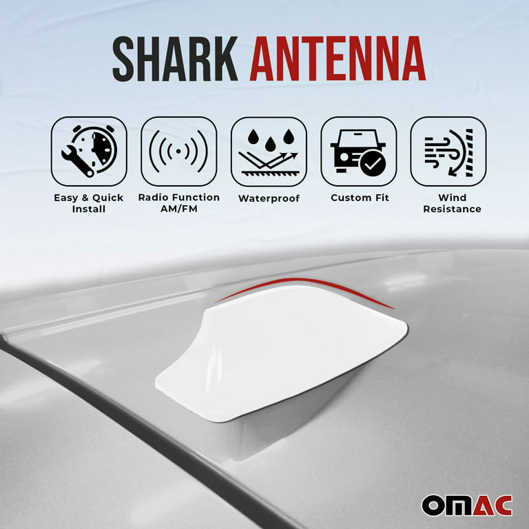 Shark Fin Auto FM Radio Antenna Shark Fin - White 